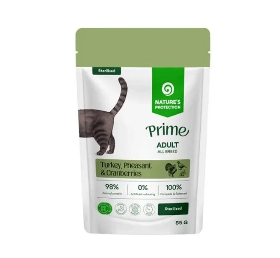 70468 Пауч для котів NP Prime Sterilized Adults All Breed з індичкою, фазаном і журавлина 85г