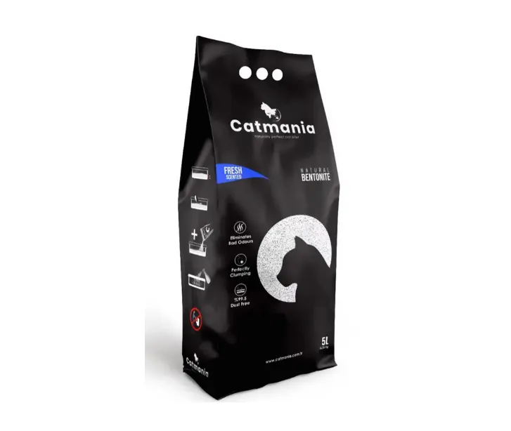 Бентонітовий наповнювач CATMANIA свіжість + блакитні гранули 5л