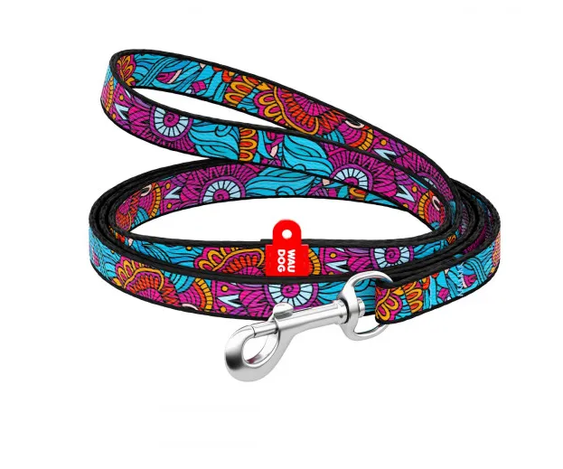 5237 Повідець WAUDOG Nylon з малюнком "Літо" (ширина 10 мм, довжина 122 см)