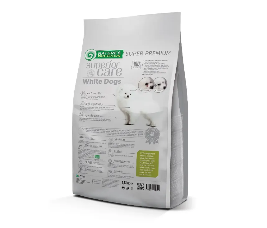 Корм для собак Nature's Protection SC Junior Small & Mini White fish (для цуценят малих та міні порід з білою шерстю, риба) 1,5кг