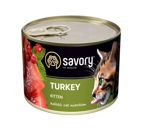 Корм Savory вологий для кошенят з індичкою 200г 30686