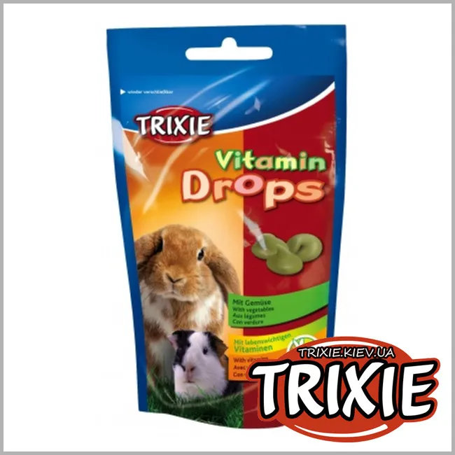 Trixie Vitamin Drops вітаміни для гризунів (овочі), 75 г