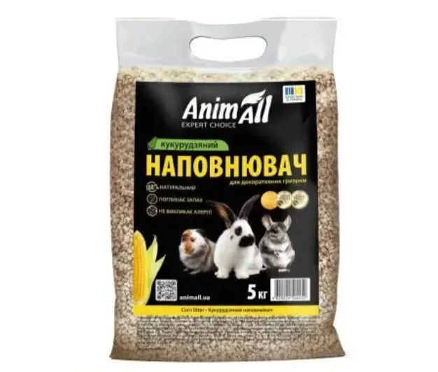 Наповнювач кукурудзяний Animall для туалетів домашніх тварин 5кг