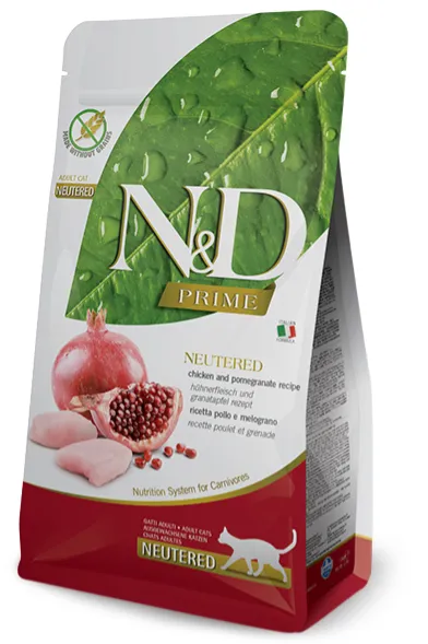 Farmina Cat N&D Grain Free Prime Chicken&Pomergranate Neutered Adult з куркою та гранатом для стерилізованих котів 1.5kg 30467