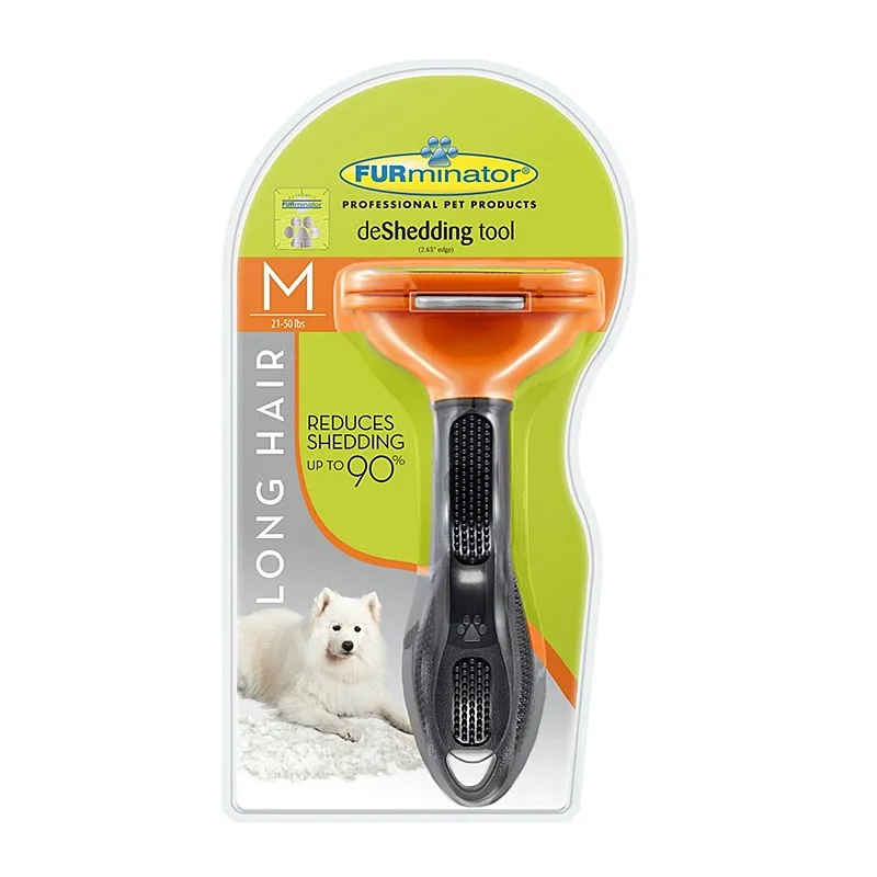 FURminator 66*8мм з кнопкою для собак довгошерстних помаранч