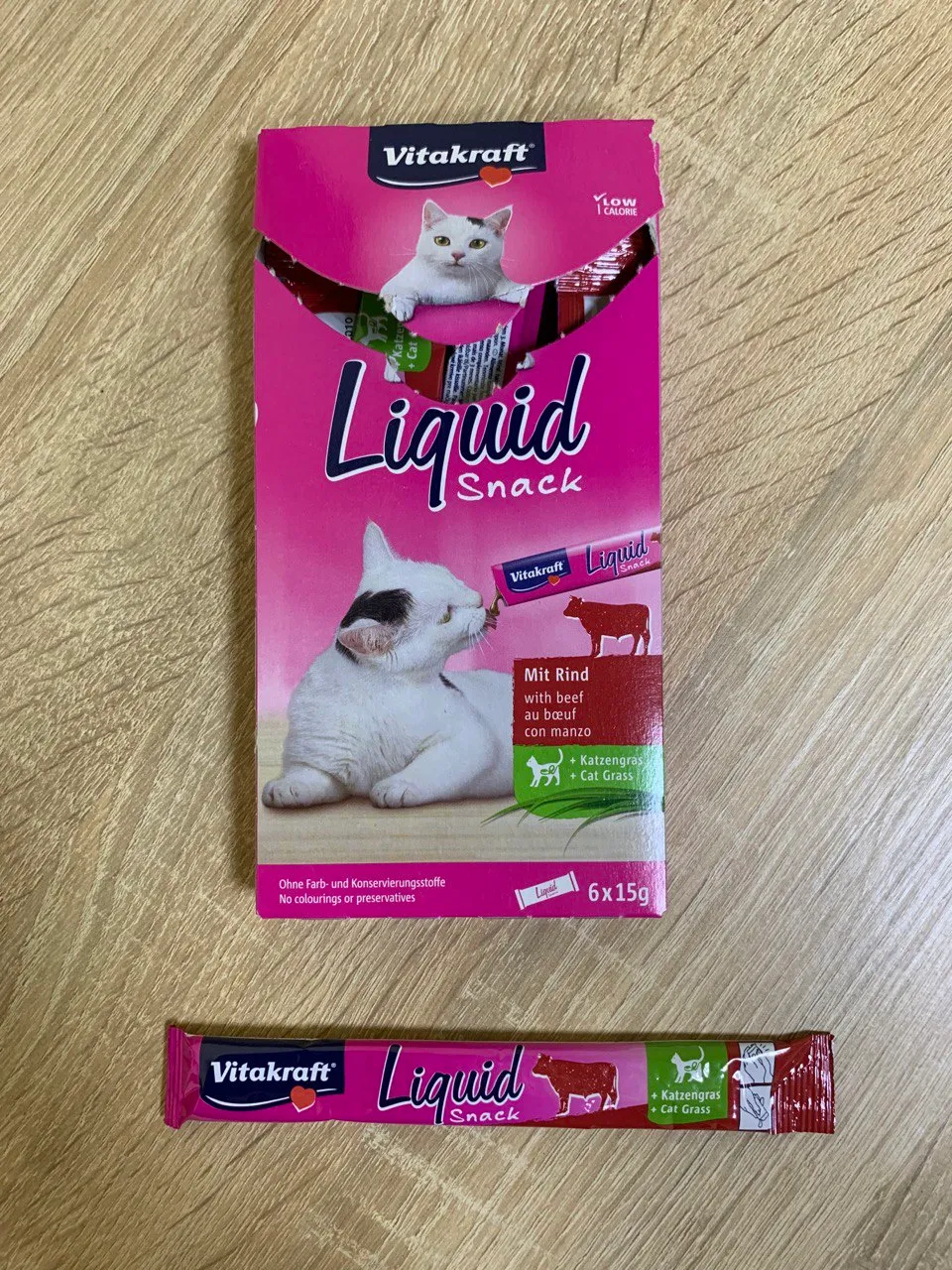 Кремові ласощі для котів Vitakraft Liquid Snack Beef & Inulin яловичина & інулін 15г