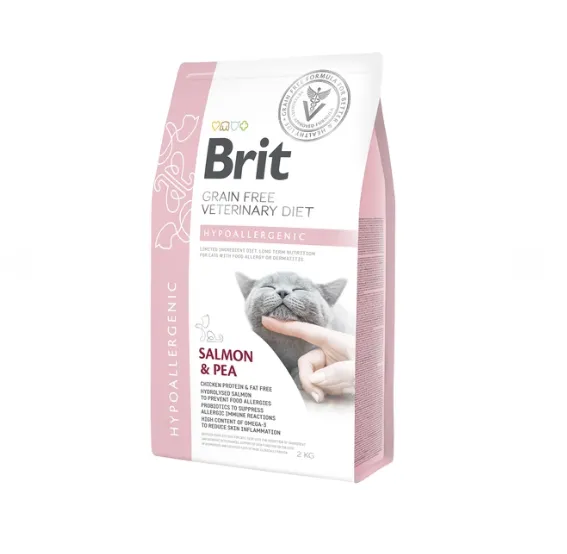 Brit GF Veterinary Diets Cat Hypoallergenic Salmon & Pea 2кг