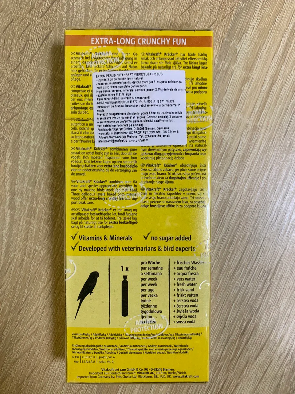 Ласощі для птахів Vitakraft Kracker Мед та кунжут 2+1 90г