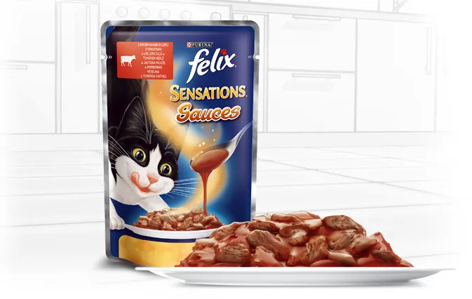 Felix Sensations пауч для котів в соусі (яловичина&томат), 100 г