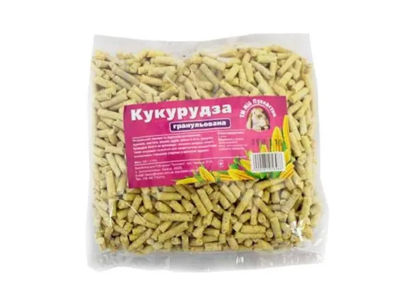 Кукурудза гранульована 450г "Мій Пухнастик" (натуральна підкормка та підстилка для гризунів)