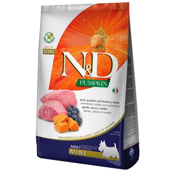 Farmina Dog N&D Grain Free Pumpkin Lamb&Blueberry Adult Mini 2.5kg 33277