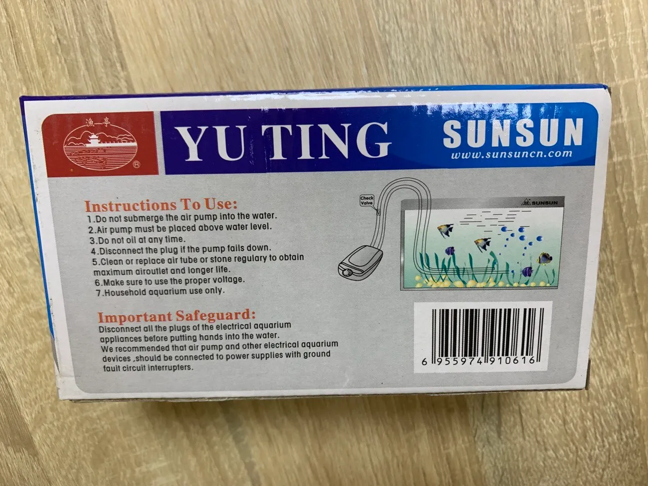 Компресор SunSun YT-301C 1вих, 3вт, 1.5л/хв