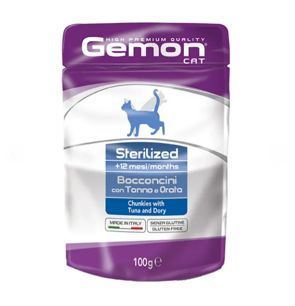 Корм для котів GEMON POUCH CAT STERILIZED TUNA/DORY тунець та рибка дорі 100г