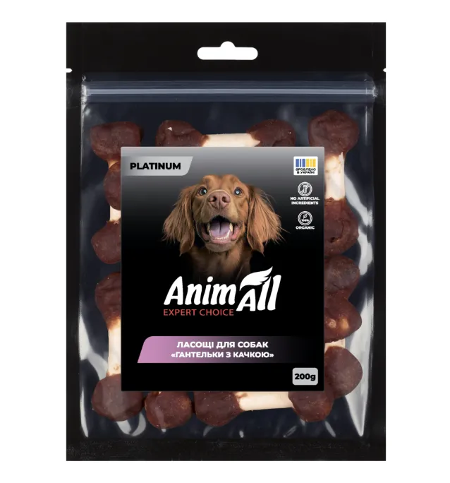 AnimAll Platinum Гантельки з качкою для собак 1кг 186 037