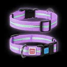 45659 Нашийник WayDog Nylon світлонакопичувальний (шир-25мм, 35-58см) фіолетовий