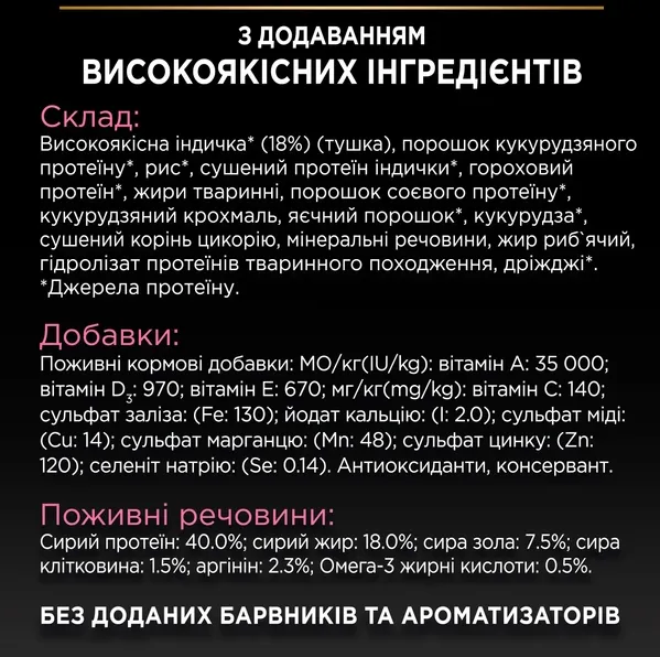 ProPlan Delicate з індичкою для котів з чутливою шкірою 1кг