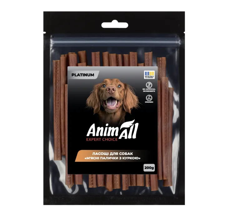 AnimAll Platinum М'ясні палички з куркою для собак 1кг 185 978