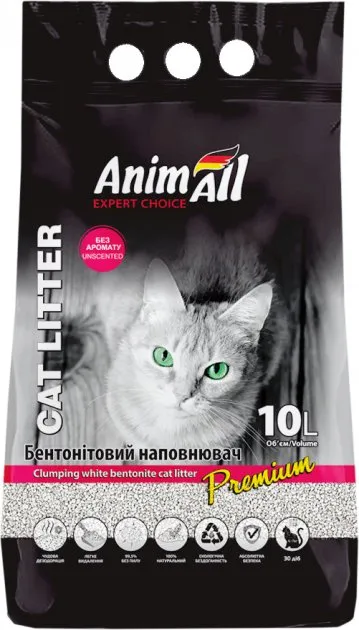 АнімАлл бентонітовий білий 10л Без запаху AnimAll