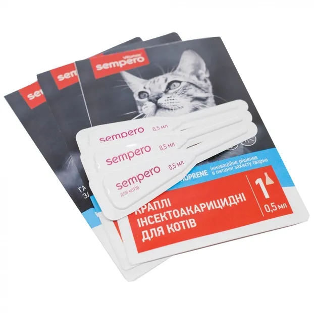 Краплі інсектоакарицидні Sempero для котів 0.5мл 400052 - фото 3, характеристики, купити в «Живий Куток»