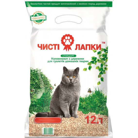 Чисті лапки наповнювач для туалетів, 3 кг