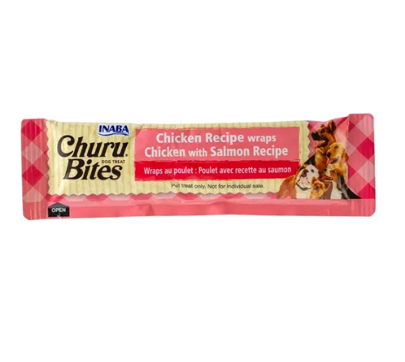 Ласощі для собак INABA Churu Bites з куркою та лососем 1стік/12гр EUD723-1