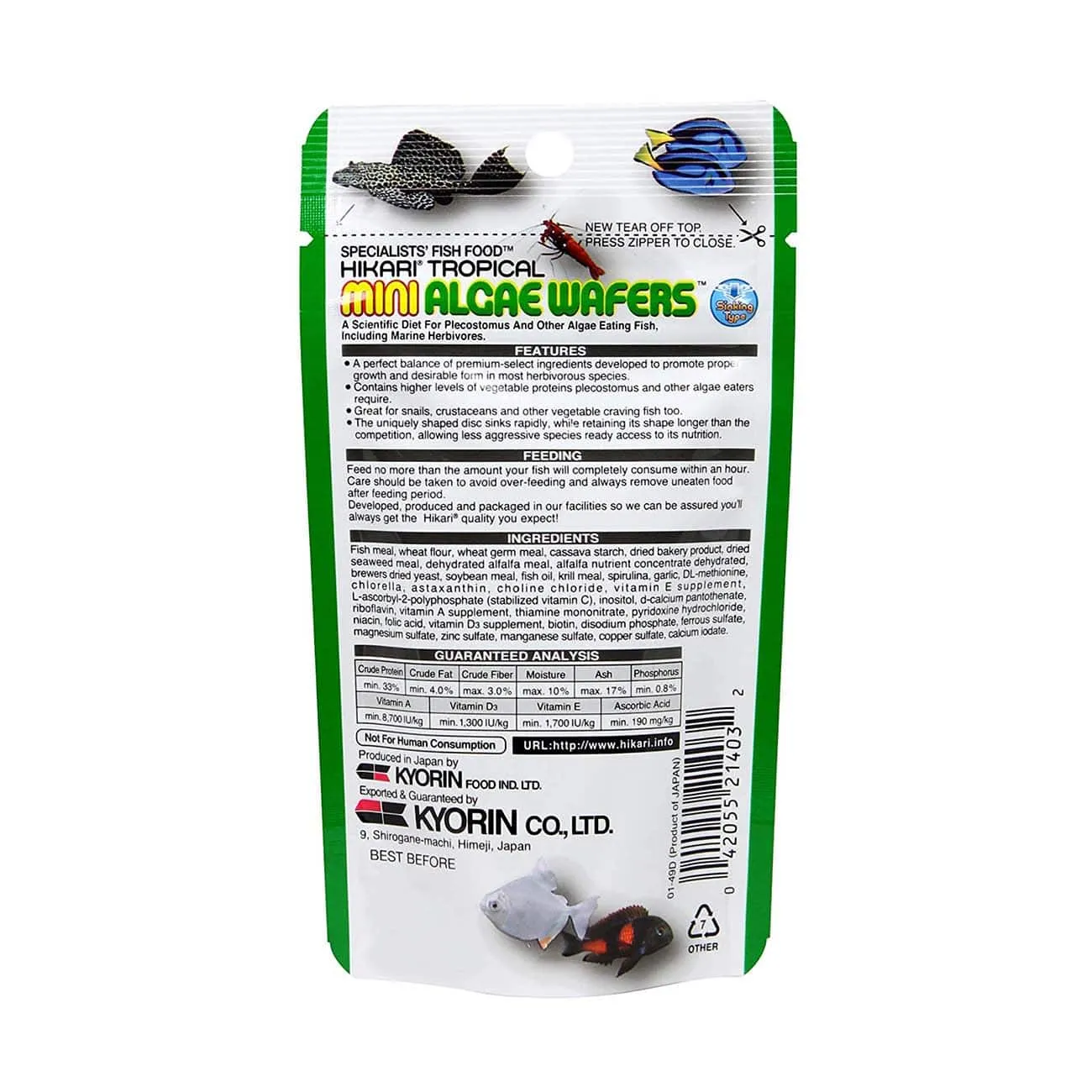 Hikari Tropical Mini Algae Wafers 85g 21416