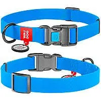 27772 Нашийник WAUDOG Waterproof водостійкий, пластикова пряжка (ширина 25мм, довжина 35-58см) блакитний