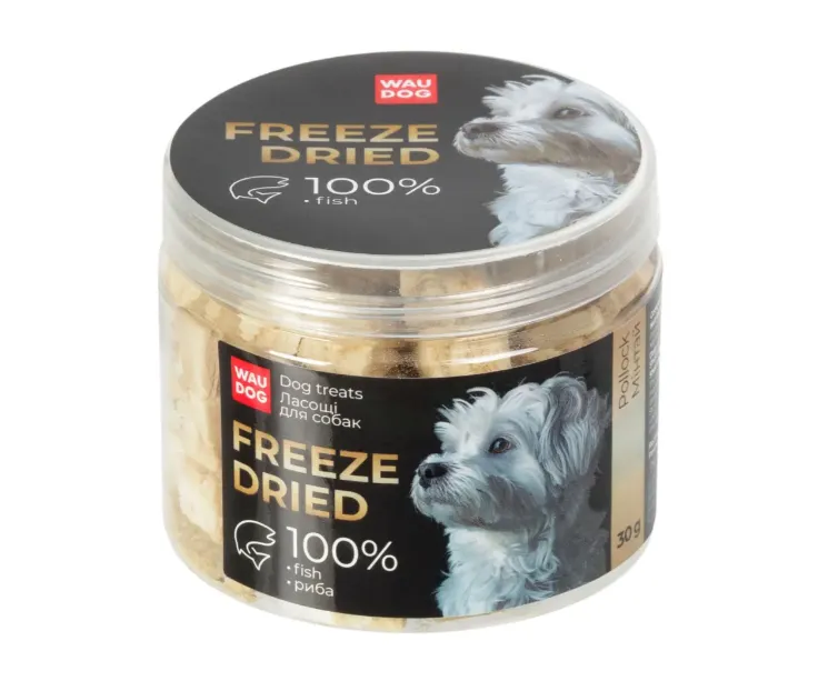 2020 Ласощі для собак WAUDOG Treats Freeze Dried Минтай 30г
