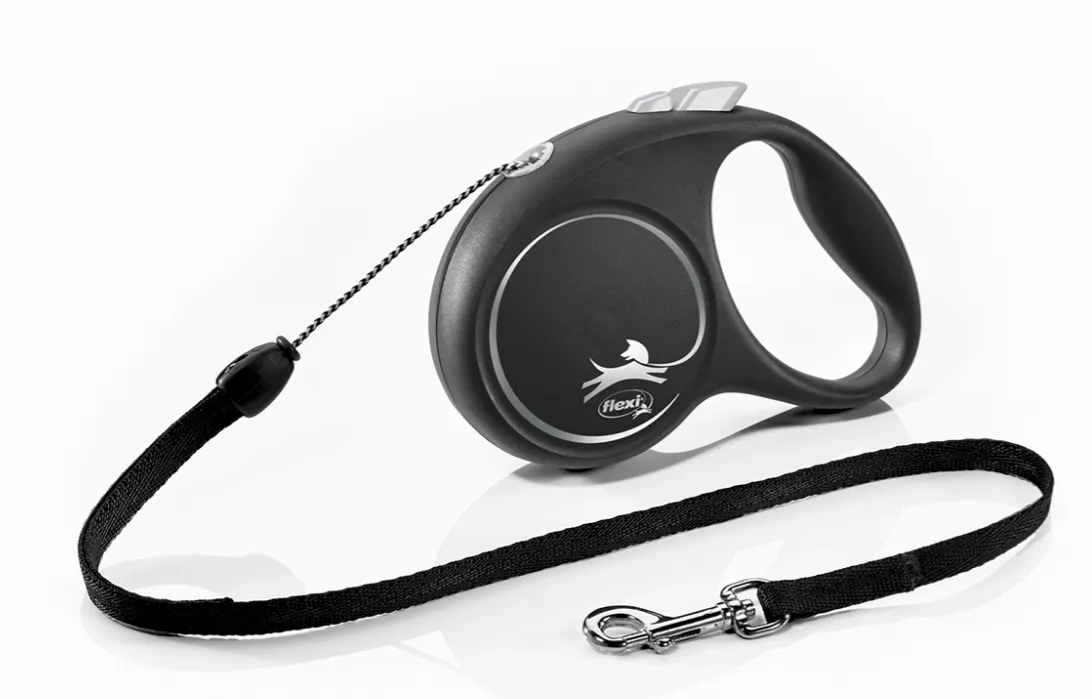 33906 Повідець-рулетка Black Design S трос 5м/15кг сріблястий