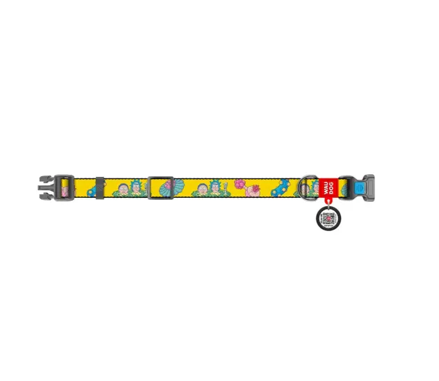 4501-0282 Нашийник WAUDOG Nylon з QR паспортом, малюнок "Рік та морті 3", пласт. фастекс S Ш 15мм Д 25-35см