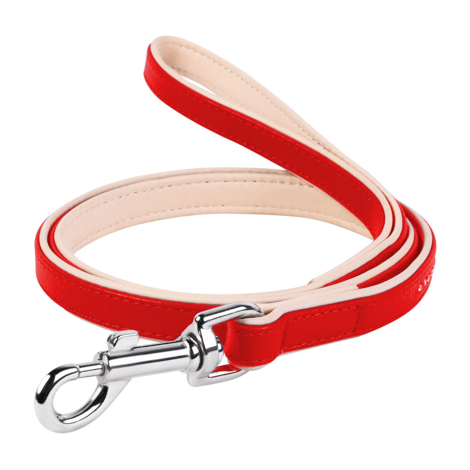 Повідець "CoLLaR brilliance" зі стразами мал. (шир.18мм, довж.122см) червоний