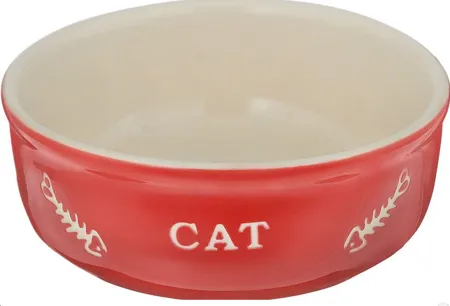 Н 73354 Миска керамічна для котів CAT червоно-бежева 22.0см 260мл
