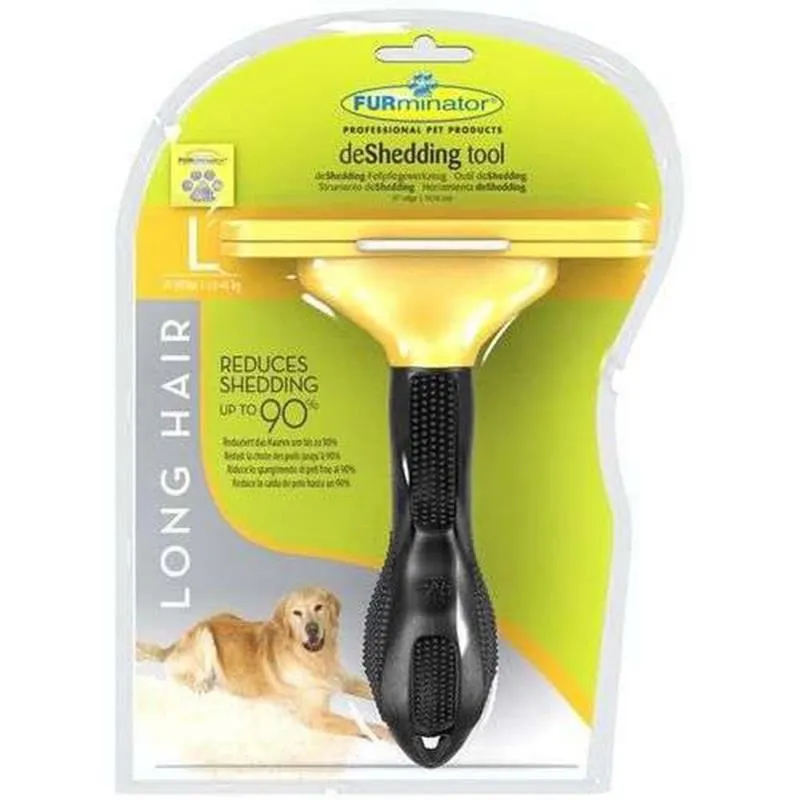 FURminator L 130mm з кнопкою для собак з довгою шерстю DeShedding Tool колір в асорт.