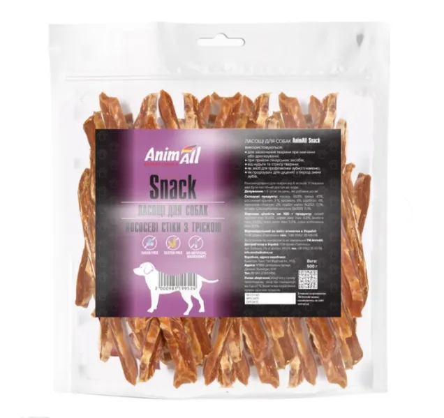 AnimAll Snack лососеві стіки з тріскою для собак 1кг 99524