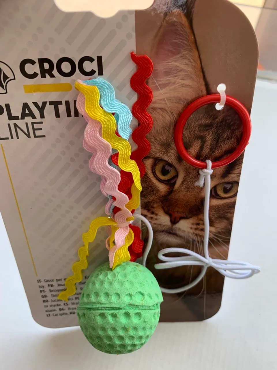 CROCI Іграшка для кішок М'яч на резинці, 4 см