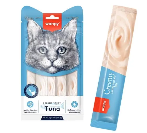 Wanpy Creamy Lickable Treat with Tuna&Crab рідкі ласощі з тунцем та крабом 14г