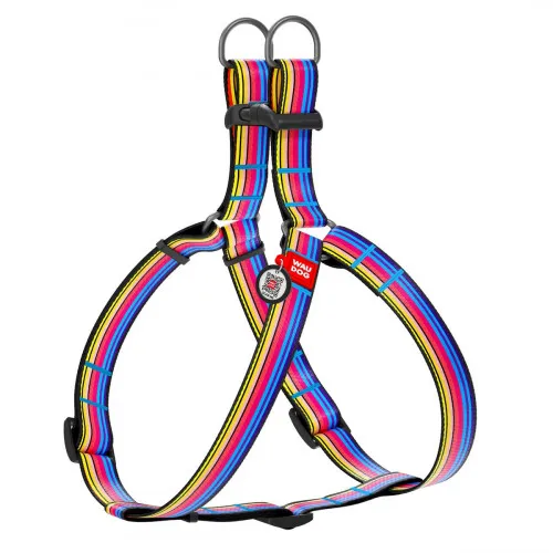 5052 Шлея WAUDOG Nylon з QR паспортом, малюнок "Лінія 1" (ширина 15мм, довжина 40-55см)