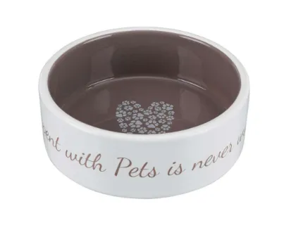 25053 Миска Pet's Home керамічна бежева 12см 0.3л