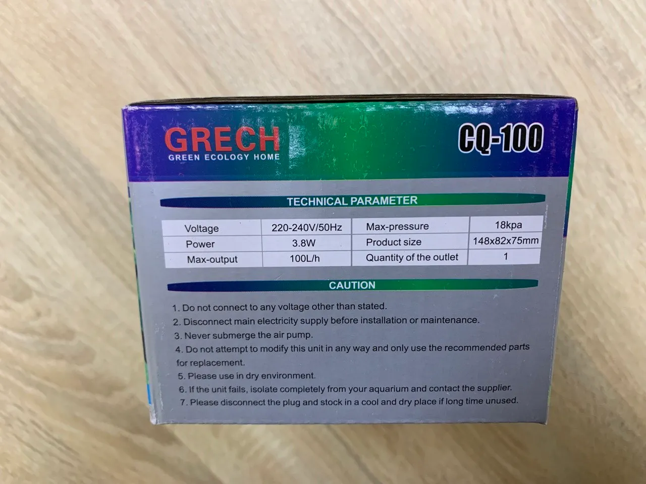 Компресор SunSun CQ-100 1вих, 3,8вт, 1,6л/хв