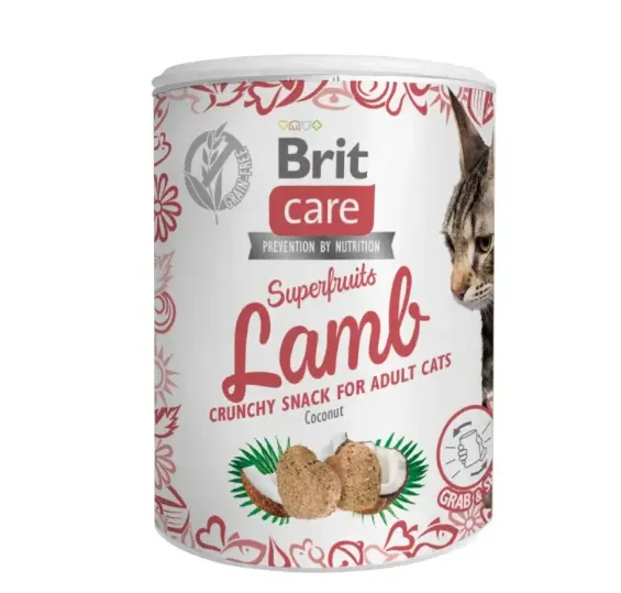 Ласощі Brit Care Snack Superfruits Lamb з ягням для котів 100г 100651