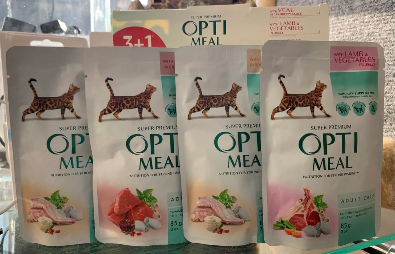 Optimeal+ пауч 85г Набір №4 Асорті (3+1)
