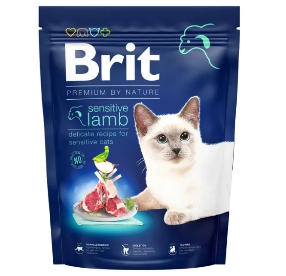 Brit Premium by Nature Cat Sensitive Lamb (для котів з чут.травленням, ягня) 300г