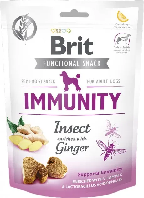 Brit Care Immunity напівволога закуска - комахи, збагачені імбиром для собак 150г