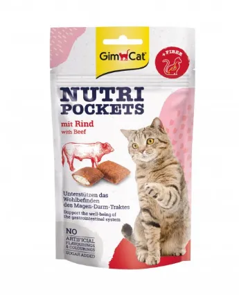 Nutri Pockets для котів Яловичина+солод (мальт) 60г (G-419305/400747/419213)