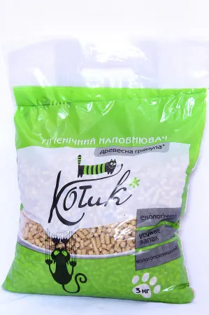 Наповнювач КОТиК деревний(світла гранула), 3 кг