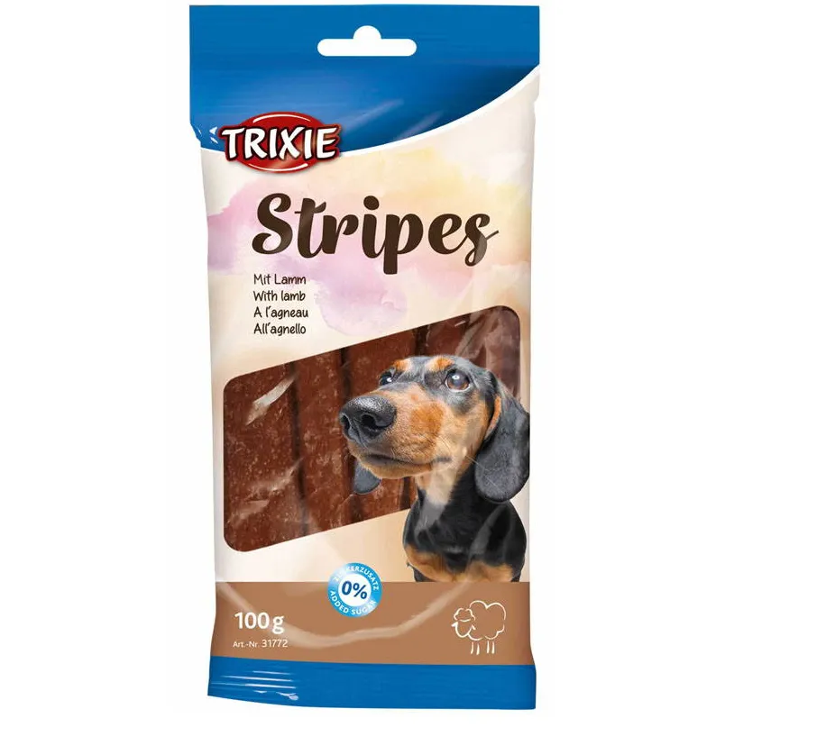 31772 Ласощі для собак Trixie Stripes ягня 100г