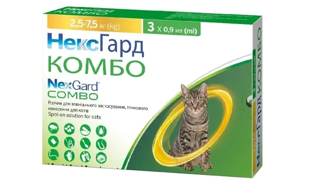 Нексгард Комбо Спот-он для котів 2.5-7.5кг (L)