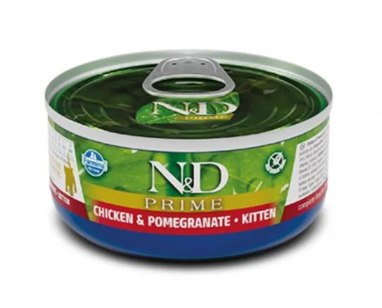 Farmina Cat N&D Grain Free Prime Chicken&Pomegranate Kitten з куркою та гранатом для кошенят 70г 02901