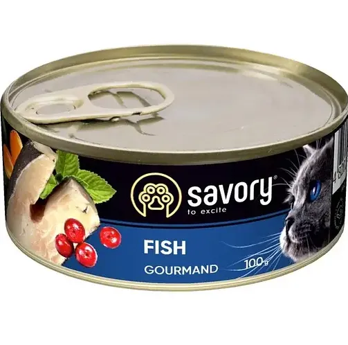 Корм Savory вологий для вибагливих котів з рибою 100г 30631