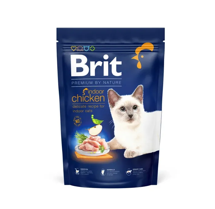 Brit Premium by Nature Cat Indoor Chicken (для домашніх котів, курка) 800г